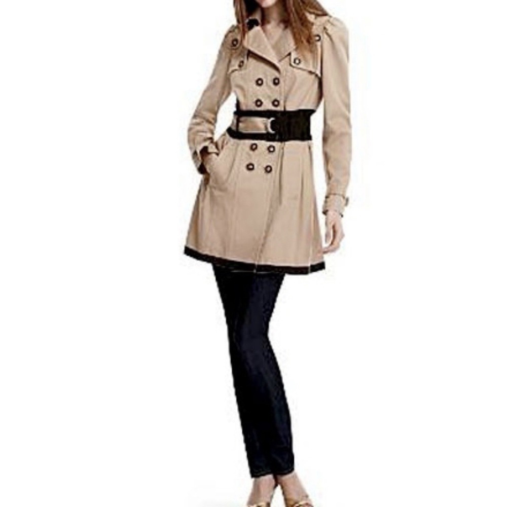 Anthropologie Leifdottir‎ Left Bank Twill Trench Coat Beige Khaki Size 8